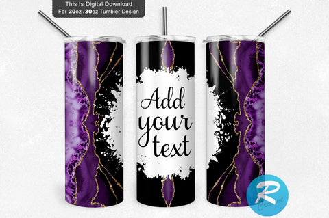 Purple Gold Agate 20 oz / 30 oz Tumbler PNG Sublimation Regulrcrative 