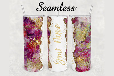 Purple Gold Glitter Agate Tumbler sublimation design 20 oz skinny tumbler wrap Sublimation BambinaCreations 