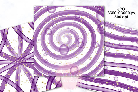 Purple Ink Glitter Digital Papers Backgrounds Set Digital Pattern SineDigitalDesign 