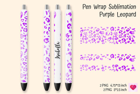 Purple Leopard Pen Wrap Sublimation. Waterslide Pen Wraps Sublimation Kseniia designer 