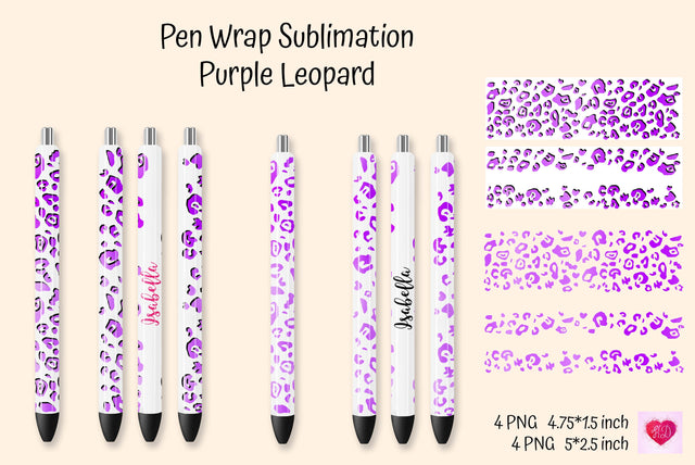 Purple Leopard Pen Wrap Sublimation. Waterslide Pen Wraps Sublimation Kseniia designer 