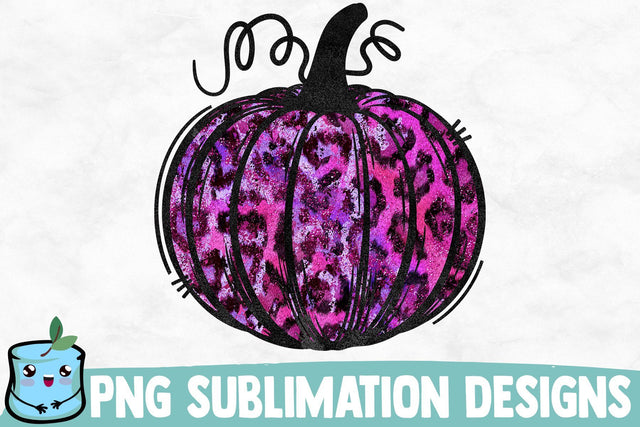 Purple Leopard Sublimation Pumpkin Sublimation MintyMarshmallows 