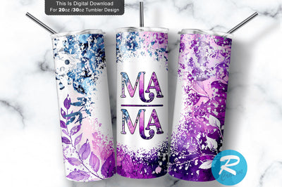 Purple Mama 20 oz / 30 oz Tumbler PNG Sublimation Regulrcrative 