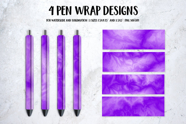 Purple Marble Pen Wraps Sublimation or Waterslide Sublimation LaBelezoka 