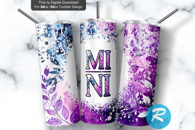 Purple Mini 20 oz / 30 oz Tumbler PNG Sublimation Regulrcrative 