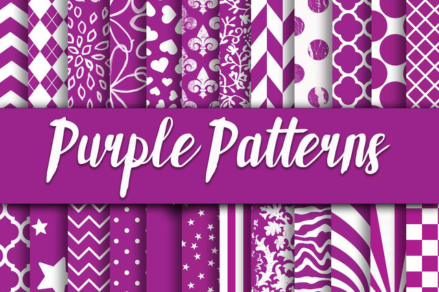 Purple Patterns Digital Paper Sublimation Old Market 