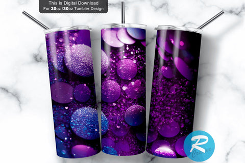 Purple Plum Glitter 20 oz / 30 oz Tumbler PNG Sublimation Regulrcrative 
