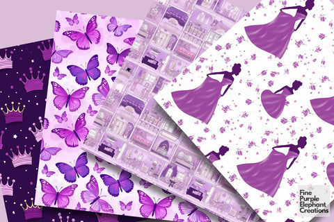 Purple Princess Fashion Doll Digital Pattern Fine Purple Elephant Creations 