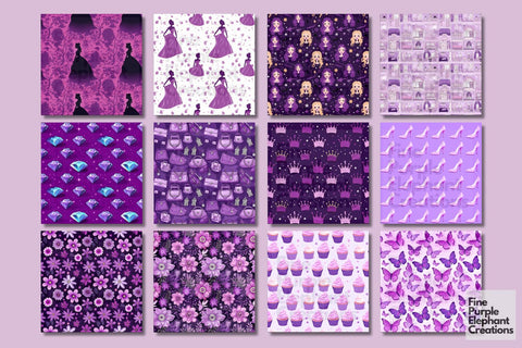 Purple Princess Fashion Doll Digital Pattern Fine Purple Elephant Creations 
