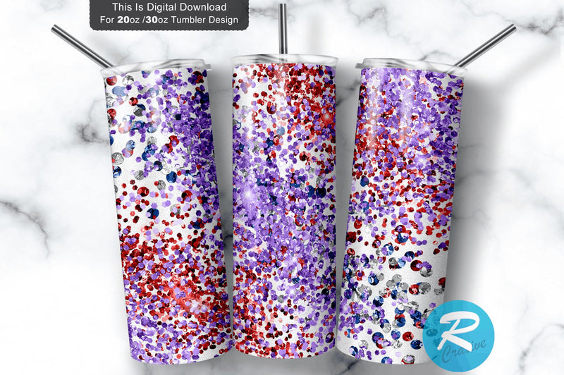 Purple red Glitter 20 oz / 30 oz Tumbler PNG Sublimation Regulrcrative 