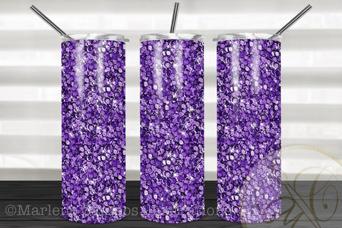 Purple Sequins Skinny Tumbler Sublimation Sublimation Marlene Campos 