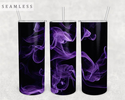 Purple Smoke Tumbler Wrap, 20 Oz Skinny Tumbler Sublimation Design, Seamless Smoke Tumbler PNG Sublimation HappyDesignStudio 