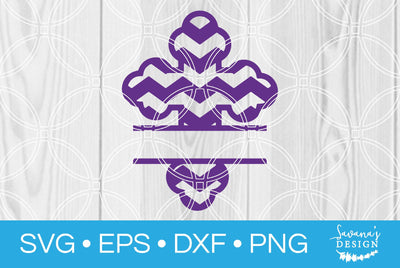 Purple Split Monogram Cross SVG SavanasDesign 