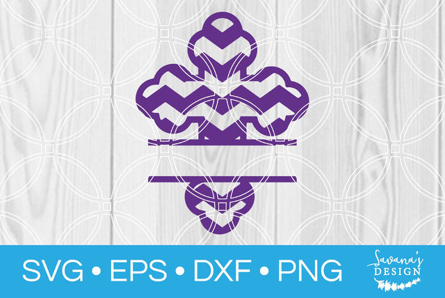 Purple Split Monogram Cross SVG SavanasDesign 