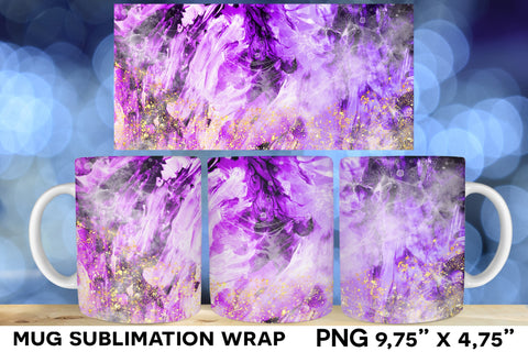 Purple Texture Mug Sublimation Wrap Designs Sublimation Natasha Prando 