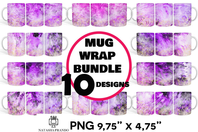 Purple Texture Mug Sublimation Wrap Designs Sublimation Natasha Prando 