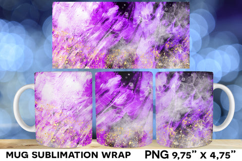 Purple Texture Mug Sublimation Wrap Designs Sublimation Natasha Prando 