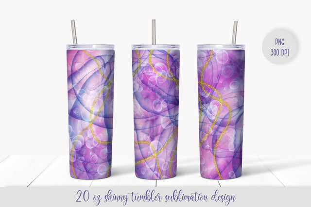 Purple Tumbler Sublimation Design. 20oz Skinny Tumbler Wrap Sublimation Vera Fedorova 
