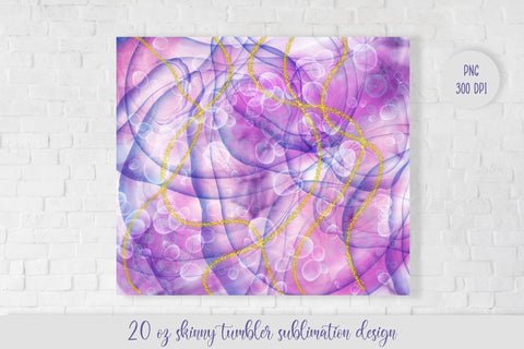 Purple Tumbler Sublimation Design. 20oz Skinny Tumbler Wrap Sublimation Vera Fedorova 