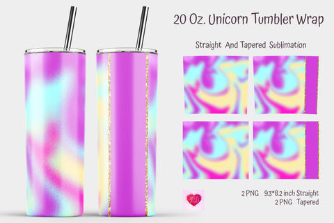 Purple Unicorn 20 Oz Skinny Tumbler Sublimation. Tapered And Straight Wrap Sublimation Kseniia designer 