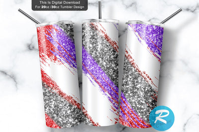 Purple white brush 20 oz / 30 oz Tumbler PNG Sublimation Regulrcrative 