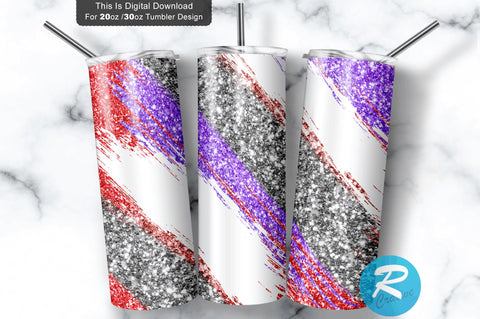 Purple white brush 20 oz / 30 oz Tumbler PNG Sublimation Regulrcrative 