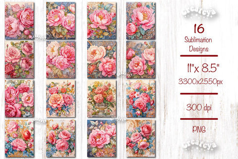 Purse look Lunch tote Lunch bag template Bundle 20 oz skinny tumbler wrap design Tote Tumbler bag sublimation bundle Pink Peony Print Sublimation Createya Design 