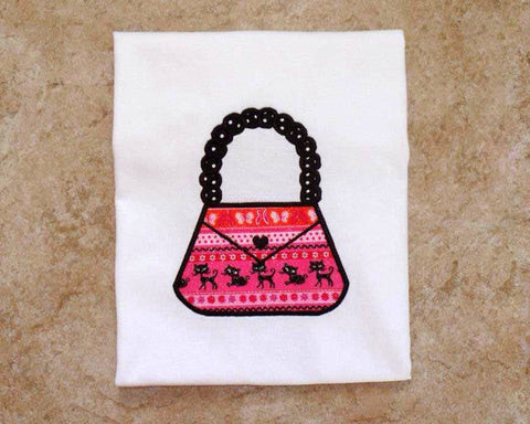 Purse with Beaded Handle Applique Embroidery Embroidery/Applique Designed by Geeks 