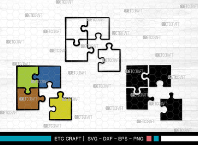 Puzzle Clipart SVG, Puzzle Piece Svg, Jigsaw Puzzle Svg, Puzzle Svg, Autism Svg, Puzzle Pattern Svg, Puzzle Svg Bundle SVG ETC Craft 