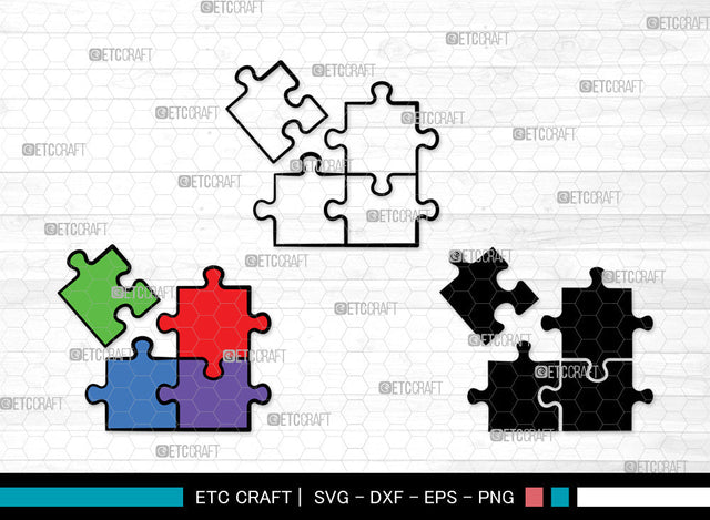 Puzzle Clipart SVG, Puzzle Piece Svg, Jigsaw Puzzle Svg, Puzzle Svg, Autism Svg, Puzzle Pattern Svg, Puzzle Svg Bundle SVG ETC Craft 