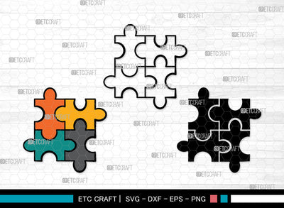 Puzzle Clipart SVG, Puzzle Piece Svg, Jigsaw Puzzle Svg, Puzzle Svg, Autism Svg, Puzzle Pattern Svg, Puzzle Svg Bundle SVG ETC Craft 