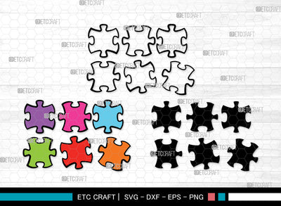 Puzzle Clipart SVG, Puzzle Piece Svg, Jigsaw Puzzle Svg, Puzzle Svg, Autism Svg, Puzzle Pattern Svg, Puzzle Svg Bundle SVG ETC Craft 