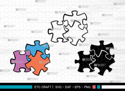 Puzzle Clipart SVG, Puzzle Piece Svg, Jigsaw Puzzle Svg, Puzzle Svg, Autism Svg, Puzzle Pattern Svg, Puzzle Svg Bundle SVG ETC Craft 