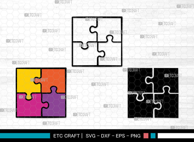 Puzzle Clipart SVG, Puzzle Piece Svg, Jigsaw Puzzle Svg, Puzzle Svg, Autism Svg, Puzzle Pattern Svg, Puzzle Svg Bundle SVG ETC Craft 