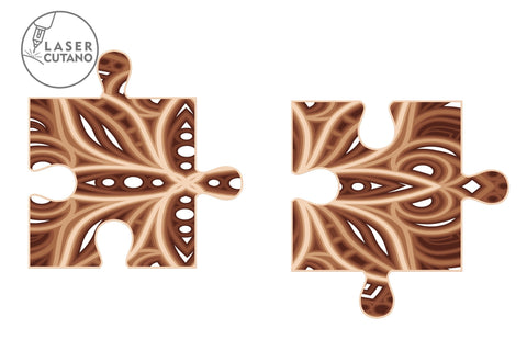 PUZZLE Multilayer Laser Cut Files, Mandala, SVG, 3D Designs, Mini Design Bundles SVG LaserCutano 