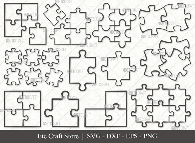 Puzzle Outline SVG, Puzzle Piece Svg, Jigsaw Puzzle Svg, Puzzle Svg, Autism Svg, Puzzle Pattern Svg, Puzzle Svg Bundle SVG ETC Craft 