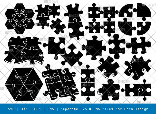 Puzzle Silhouette, Puzzle SVG, Puzzle Piece Svg, Jigsaw Puzzle Svg, Puzzle Pattern Svg, Puzzle Bundle, SB00868 SVG ETC Craft 
