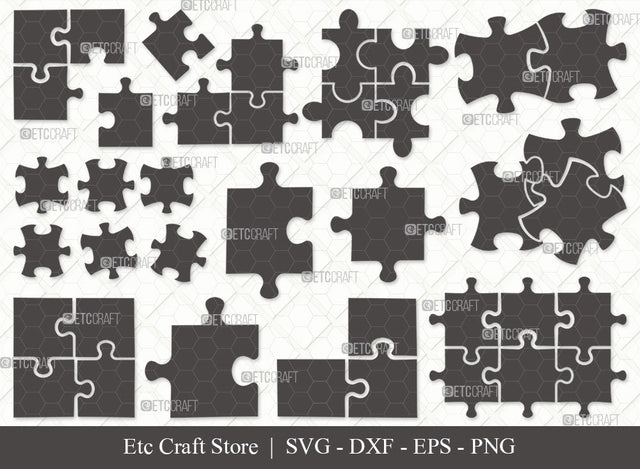 Puzzle Silhouette SVG, Puzzle Piece Svg, Jigsaw Puzzle Svg, Puzzle Svg, Autism Svg, Puzzle Pattern Svg, Puzzle Svg Bundle SVG ETC Craft 