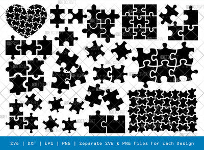 Puzzle SVG, Puzzle Silhouette, Puzzle Piece Svg, Jigsaw Puzzle Svg, Autism Svg, Puzzle Pattern Svg, Puzzle Bundle SVG ETC Craft 