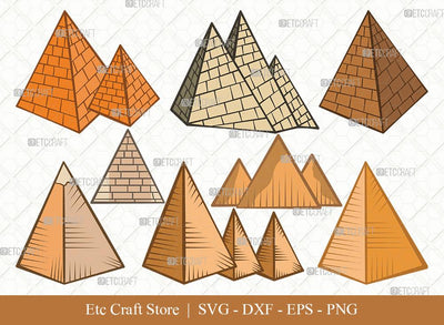 Pyramid Clipart SVG Cut File | Egypt Svg | Landmark Svg | Egeptian Svg | Bundle | Eps | Dxf | Png SVG ETC Craft 
