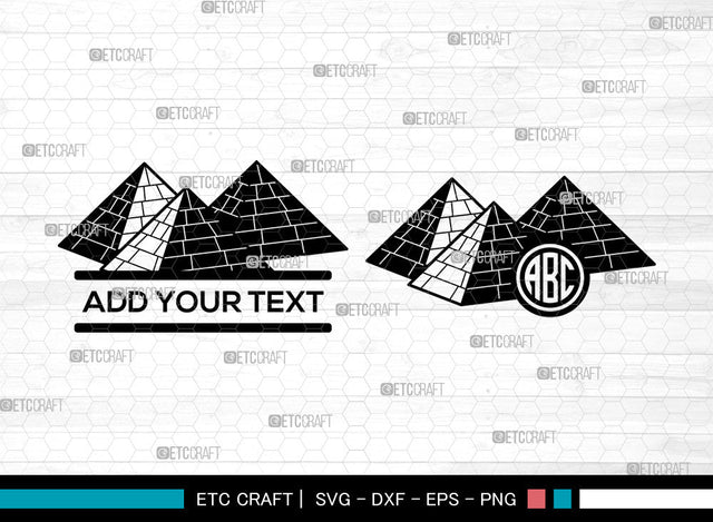 Pyramid Monogram SVG, Egypt svg, Egyptian Svg, Landmark Svg, Pyramid Svg, Circle Monogram Svg SVG ETC Craft 