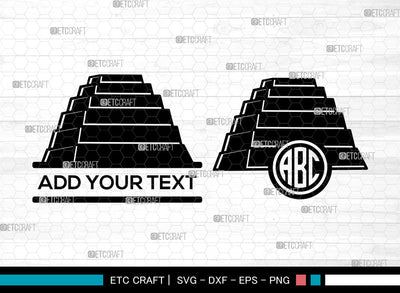 Pyramid Monogram SVG, Egypt svg, Egyptian Svg, Landmark Svg, Pyramid Svg, Circle Monogram Svg SVG ETC Craft 