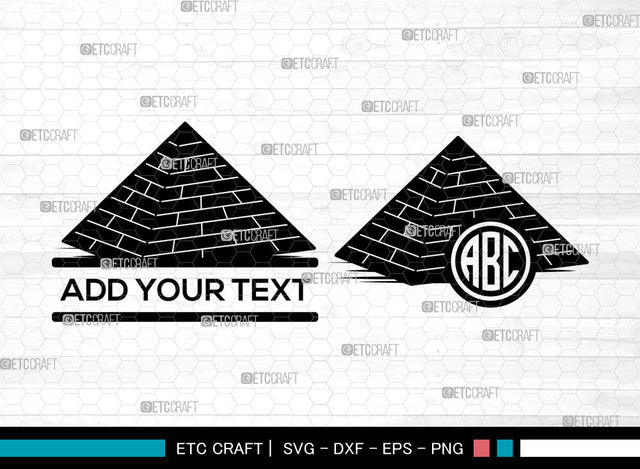 Pyramid Monogram SVG, Egypt svg, Egyptian Svg, Landmark Svg, Pyramid Svg, Circle Monogram Svg SVG ETC Craft 