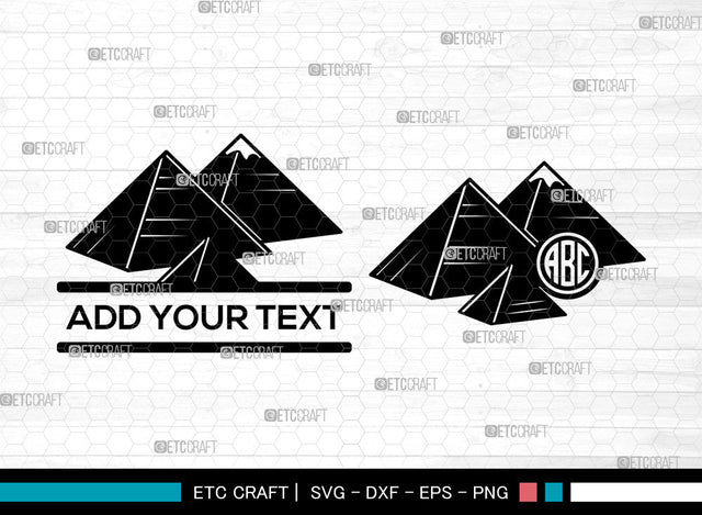 Pyramid Monogram SVG, Egypt svg, Egyptian Svg, Landmark Svg, Pyramid Svg, Circle Monogram Svg SVG ETC Craft 