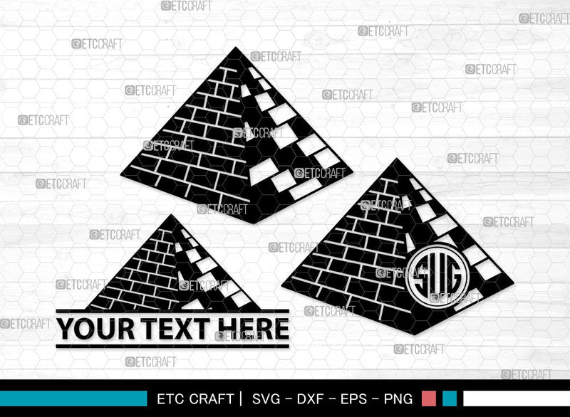 Pyramid Monogram SVG | Egypt Svg | Landmark Svg | Egeptian Svg ...