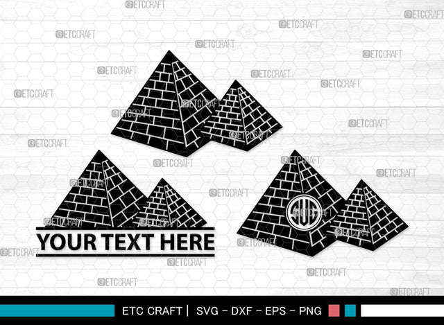 Pyramid Monogram SVG | Egypt Svg | Landmark Svg | Egeptian Svg | Pyramid Clipart SVG ETC Craft 