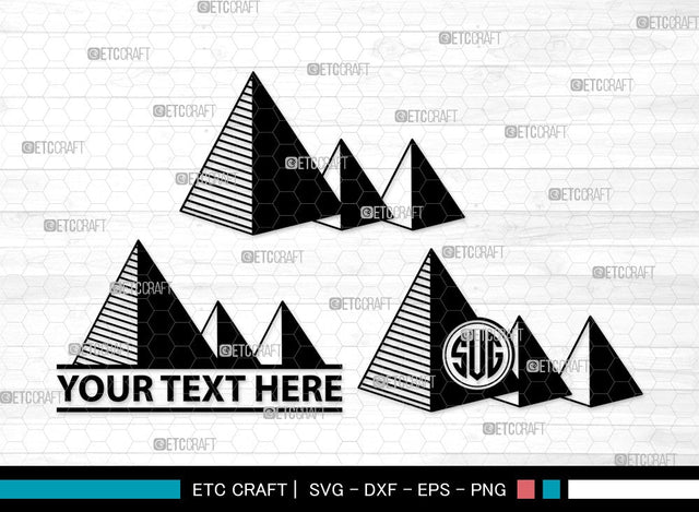 Pyramid Monogram SVG | Egypt Svg | Landmark Svg | Egeptian Svg | Pyramid Clipart SVG ETC Craft 