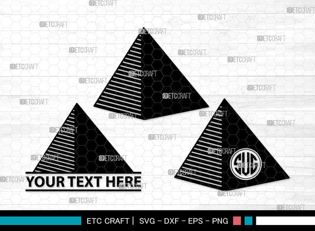 Pyramid Monogram SVG | Egypt Svg | Landmark Svg | Egeptian Svg | Pyramid Clipart SVG ETC Craft 