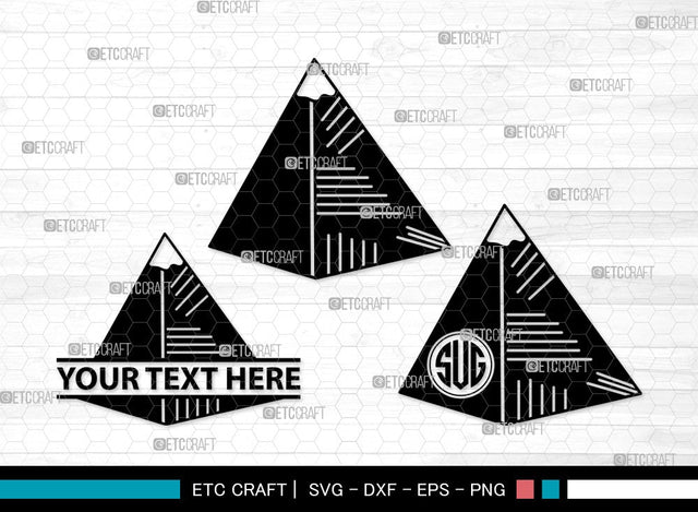 Pyramid Monogram SVG | Egypt Svg | Landmark Svg | Egeptian Svg | Pyramid Clipart SVG ETC Craft 