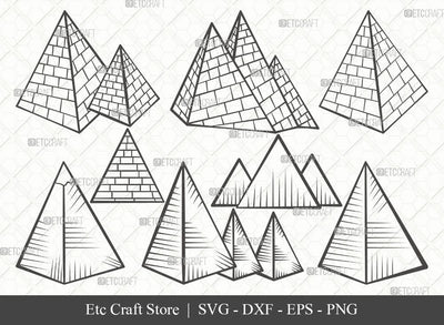 Pyramid Outline SVG Cut File | Egypt Svg | Landmark Svg | Egyptian Svg | Bundle | Eps | Dxf | Png SVG ETC Craft 